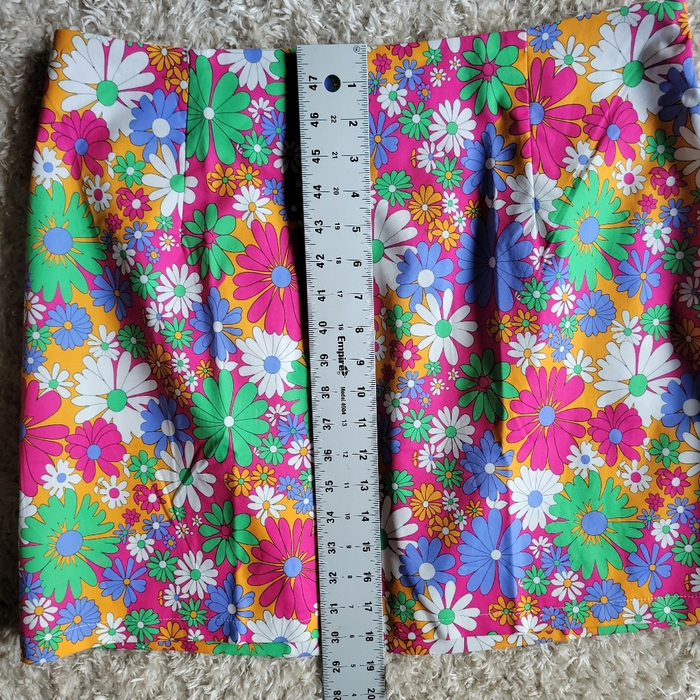 SHEIN 70S RETRO MINI SKIRT FLORAL PATTERN SIZE 2X - Picture 4 of 7